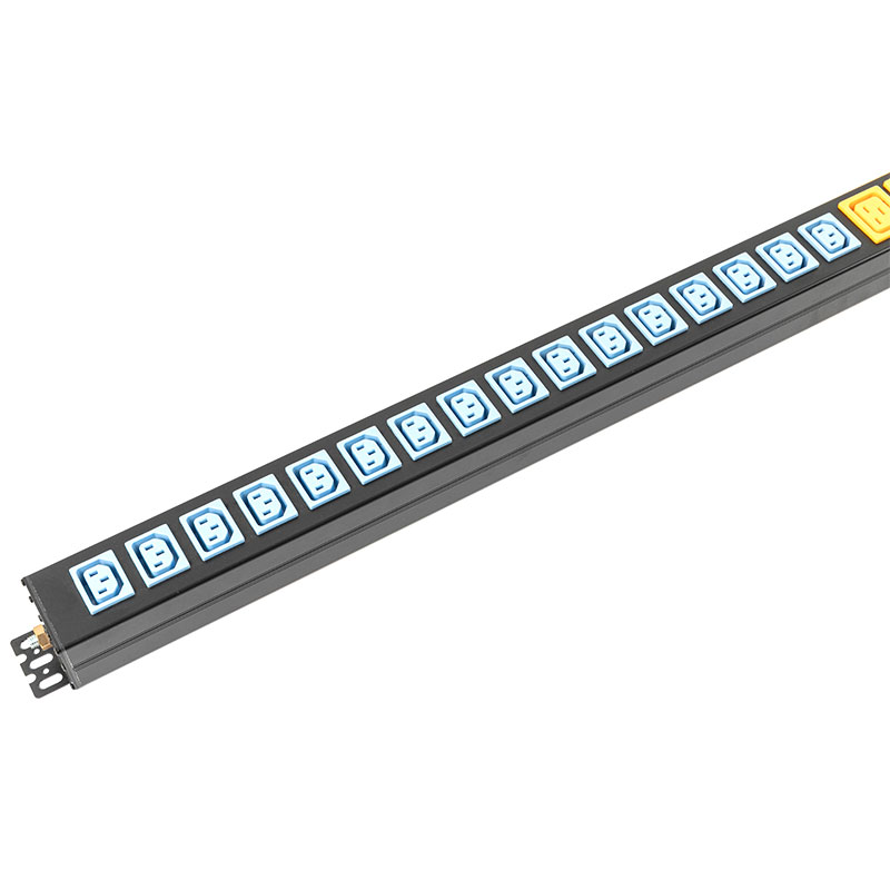 24-Saluran C13x16 C19x8 Digital Menegak Arus Voltan Meter Pemutus SPD Rak Bersuis Pdu